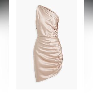 Michelle Mason Asymmetrical Gathered Mini Dress- Ballet